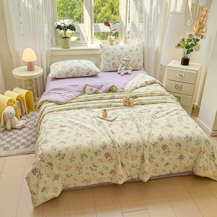 91家纺网 家纺一手货源 找家纺 丝芙妮家居（原乐视家纺） 2025春夏新款针织棉卡通印花夏被夏凉被空调被 小美好