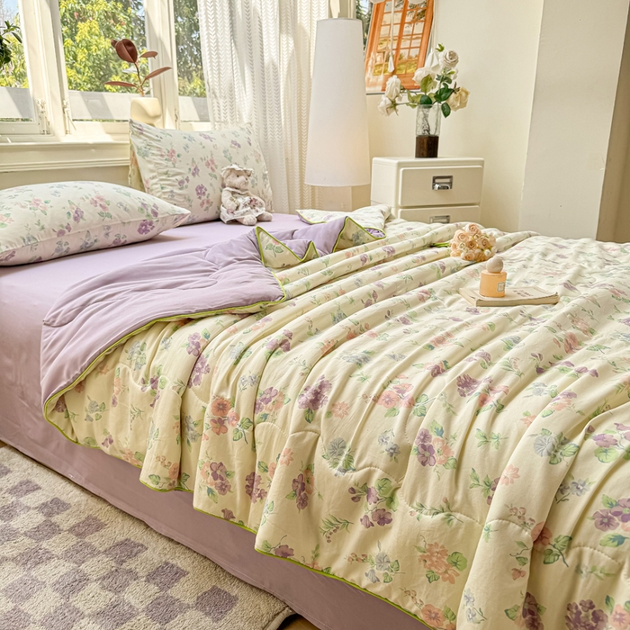 91家纺网 家纺一手货源 找家纺 丝芙妮家居（原乐视家纺） 2025春夏新款针织棉卡通印花夏被夏凉被空调被 小美好