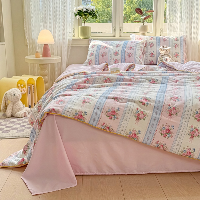 91家纺网 家纺一手货源 找家纺 丝芙妮家居（原乐视家纺） 2025春夏新款针织棉卡通印花夏被夏凉被空调被 絮语