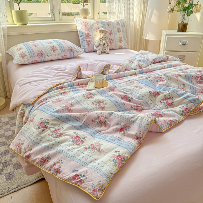 91家纺网 家纺一手货源 找家纺 丝芙妮家居（原乐视家纺） 2025春夏新款针织棉卡通印花夏被夏凉被空调被 絮语