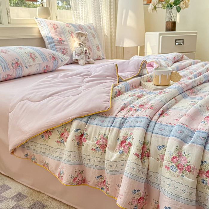 91家纺网 家纺一手货源 找家纺 丝芙妮家居（原乐视家纺） 2025春夏新款针织棉卡通印花夏被夏凉被空调被 絮语