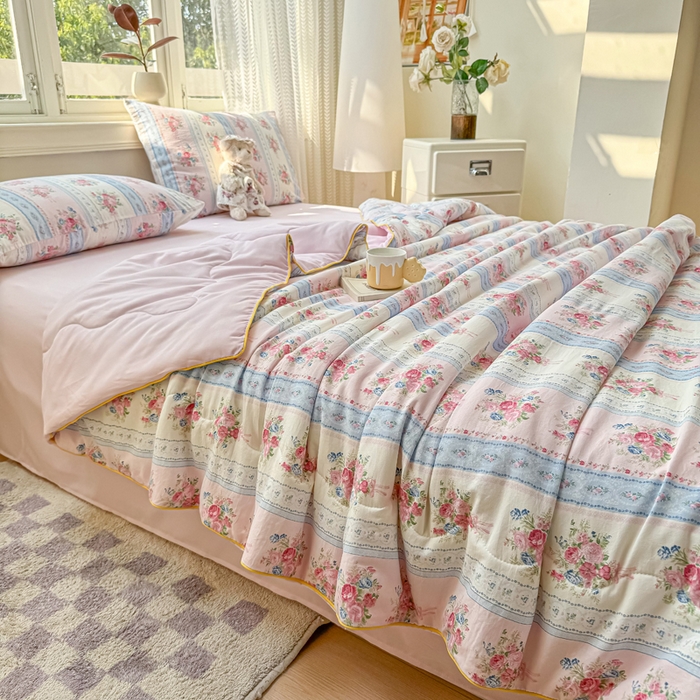 91家纺网 家纺一手货源 找家纺 丝芙妮家居（原乐视家纺） 2025春夏新款针织棉卡通印花夏被夏凉被空调被 絮语