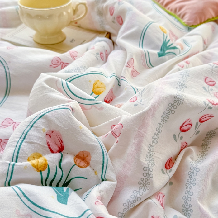 91家纺网 家纺一手货源 找家纺 丝芙妮家居（原乐视家纺） 2025春夏新款针织棉卡通印花夏被夏凉被空调被 优朵