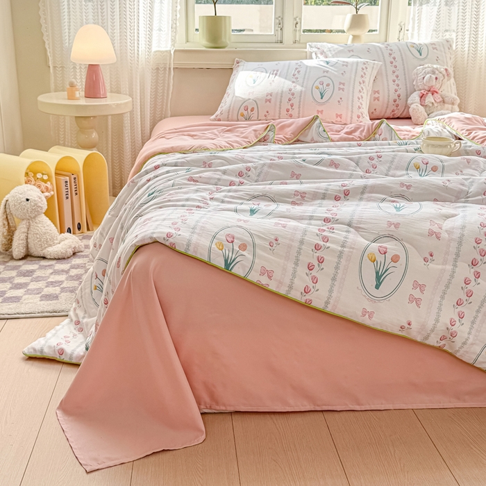 91家纺网 家纺一手货源 找家纺 丝芙妮家居（原乐视家纺） 2025春夏新款针织棉卡通印花夏被夏凉被空调被 优朵