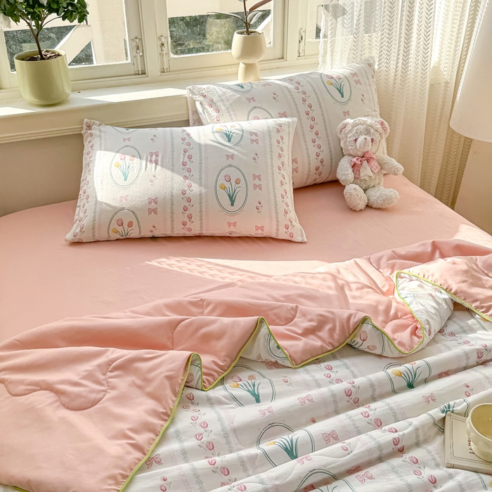 91家纺网 家纺一手货源 找家纺 丝芙妮家居（原乐视家纺） 2025春夏新款针织棉卡通印花夏被夏凉被空调被 优朵