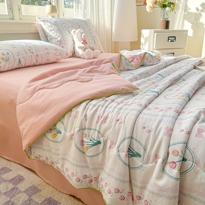 91家纺网 家纺一手货源 找家纺 丝芙妮家居（原乐视家纺） 2025春夏新款针织棉卡通印花夏被夏凉被空调被 优朵