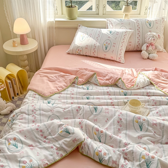 91家纺网 家纺一手货源 找家纺 丝芙妮家居（原乐视家纺） 2025春夏新款针织棉卡通印花夏被夏凉被空调被 优朵