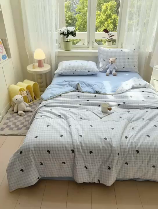 91家纺网 家纺一手货源 找家纺 丝芙妮家居（原乐视家纺） 2025春夏新款针织棉卡通印花夏被夏凉被空调被 捕梦