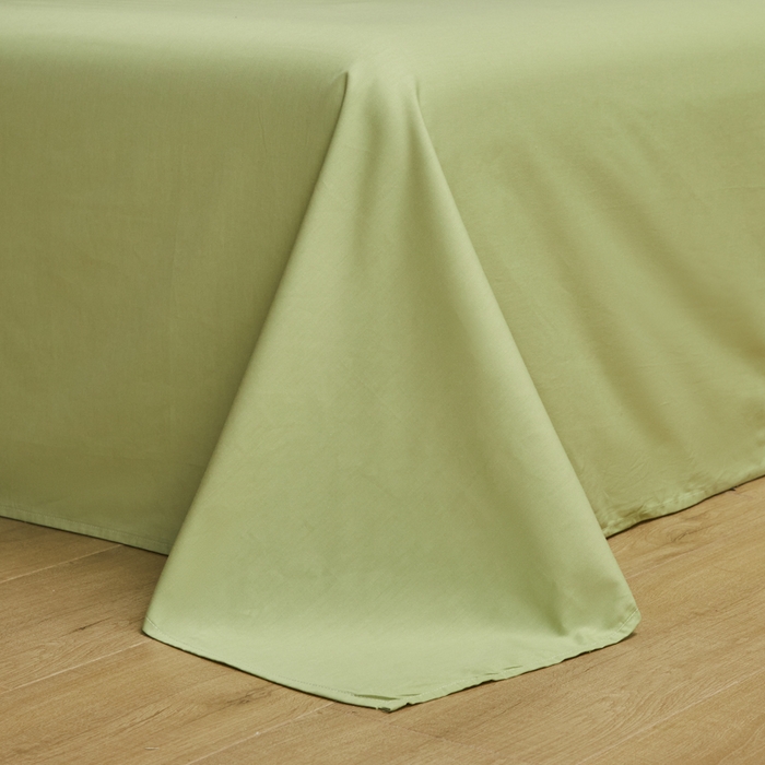 91家纺网 家纺一手货源 找家纺 眠博士 2025新款60贡缎提花四件套 60贡缎-提花雅白+绿