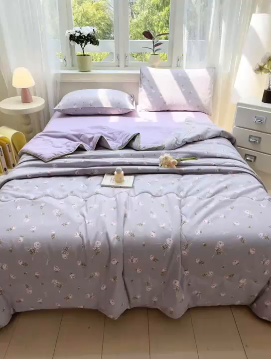 91家纺网 家纺一手货源 找家纺 丝芙妮家居（原乐视家纺） 2025春夏新款针织棉卡通印花夏被夏凉被空调被 奈美