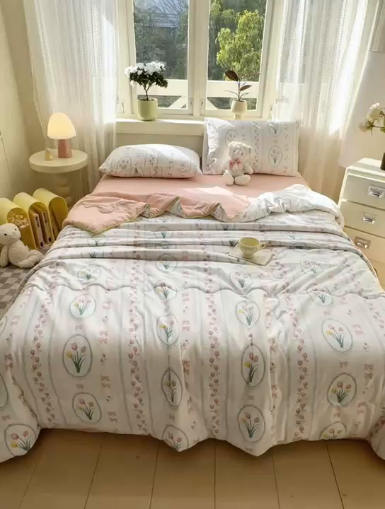 91家纺网 家纺一手货源 找家纺 丝芙妮家居（原乐视家纺） 2025春夏新款针织棉卡通印花夏被夏凉被空调被 优朵