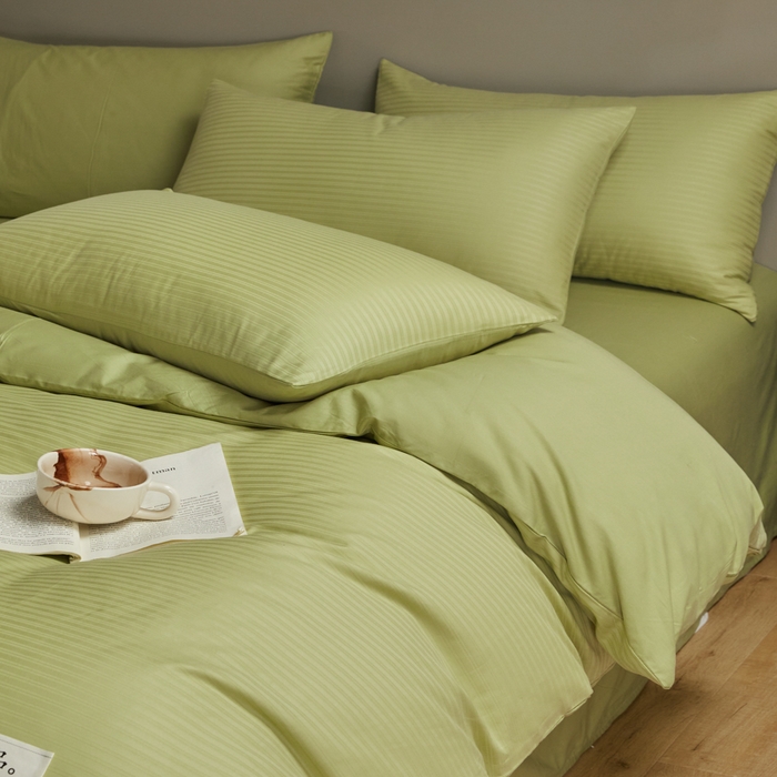 眠博士 2025新款60贡缎提花四件套 60贡缎-提花豆绿