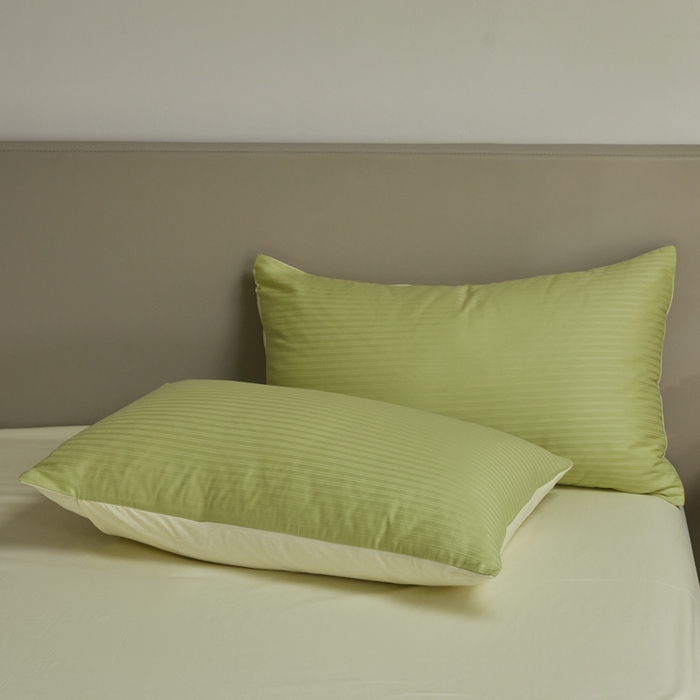 91家纺网 家纺一手货源 找家纺 眠博士 2025新款60贡缎提花四件套 60贡缎-提花豆绿+黄