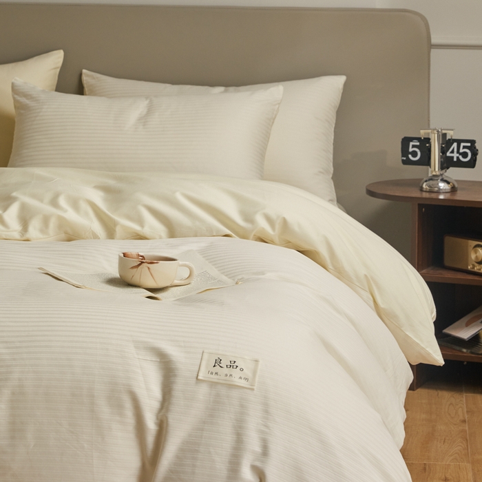 91家纺网 家纺一手货源 找家纺 眠博士 2025新款60贡缎提花四件套 60贡缎-提花雅白