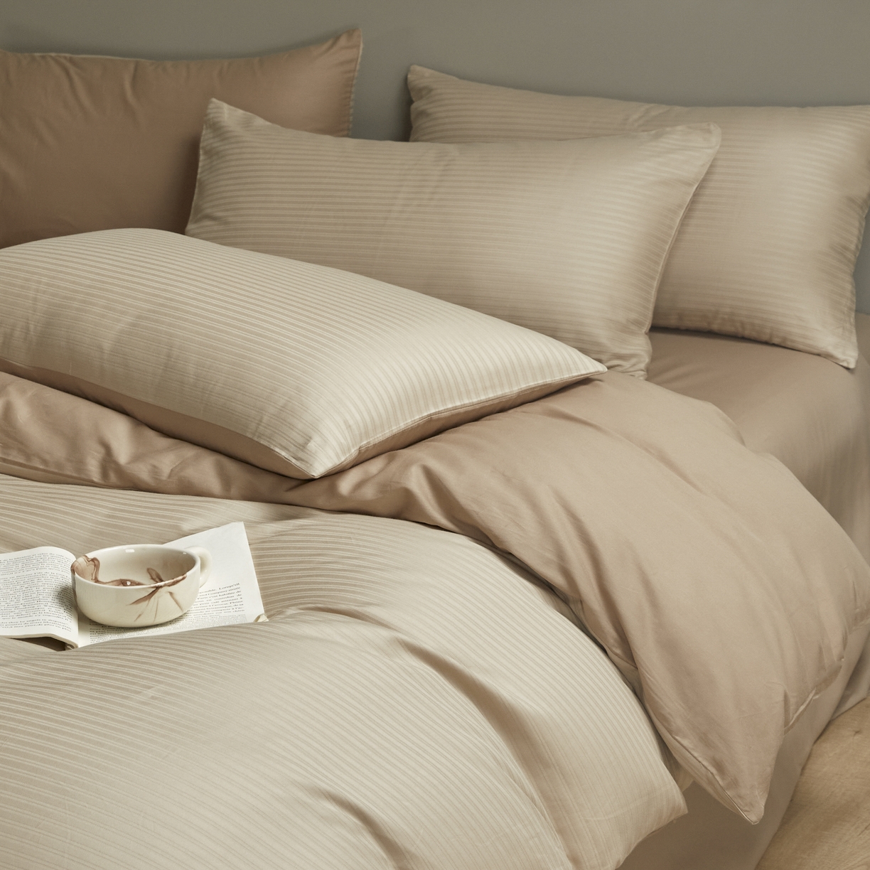 眠博士 2025新款60贡缎提花四件套 60贡缎-提花雅咖