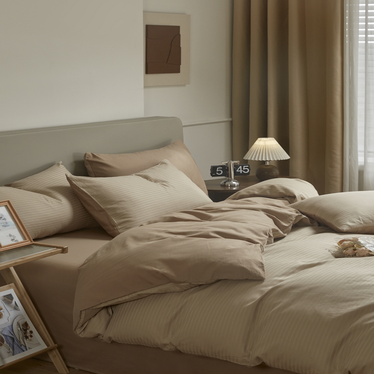 91家纺网 家纺一手货源 找家纺 眠博士 2025新款60贡缎提花四件套 60贡缎-提花雅咖