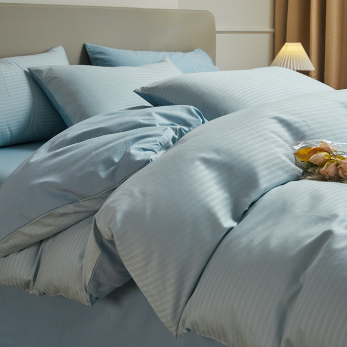 91家纺网 家纺一手货源 找家纺 眠博士 2025新款60贡缎提花四件套 60贡缎-提花雅蓝