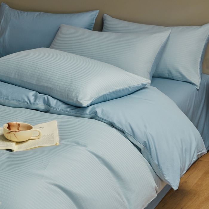 眠博士 2025新款60贡缎提花四件套 60贡缎-提花雅蓝