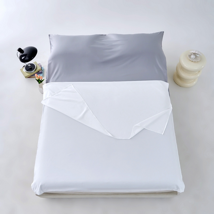 91家纺网 家纺一手货源 找家纺 爱彼家纺 2025新款夏季冰丝纯色旅行睡袋-系列一 睡袋-奶白+银灰