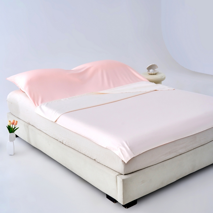 91家纺网 家纺一手货源 找家纺 爱彼家纺 2025新款夏季冰丝纯色旅行睡袋-系列一 睡袋-奶昔白+粉