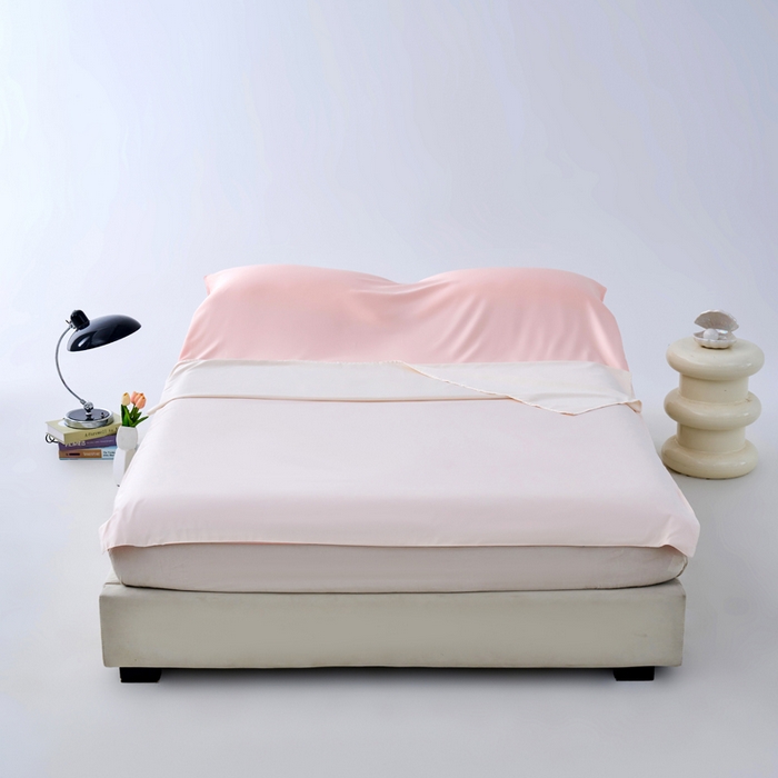 91家纺网 家纺一手货源 找家纺 爱彼家纺 2025新款夏季冰丝纯色旅行睡袋-系列一 睡袋-奶昔白+粉