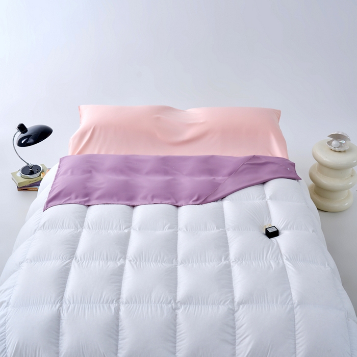 91家纺网 家纺一手货源 找家纺 爱彼家纺 2025新款夏季冰丝纯色旅行睡袋-系列一 睡袋-浅紫+粉