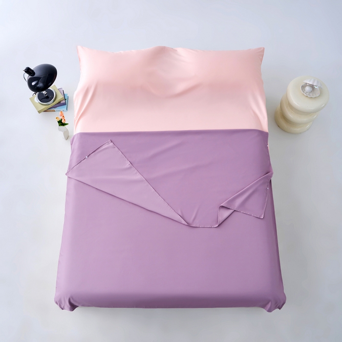 91家纺网 家纺一手货源 找家纺 爱彼家纺 2025新款夏季冰丝纯色旅行睡袋-系列一 睡袋-浅紫+粉