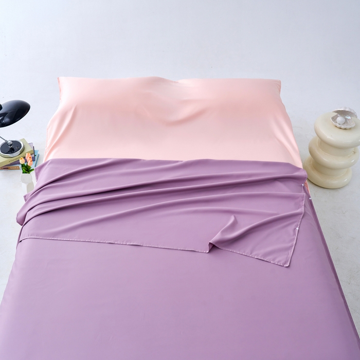 91家纺网 家纺一手货源 找家纺 爱彼家纺 2025新款夏季冰丝纯色旅行睡袋-系列一 睡袋-浅紫+粉