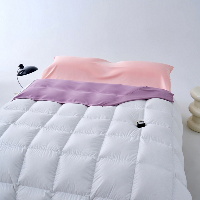 91家纺网 家纺一手货源 找家纺 爱彼家纺 2025新款夏季冰丝纯色旅行睡袋-系列一 睡袋-浅紫+粉