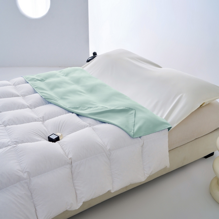 91家纺网 家纺一手货源 找家纺 爱彼家纺 2025新款夏季冰丝纯色旅行睡袋-系列一 睡袋-水绿+芝士