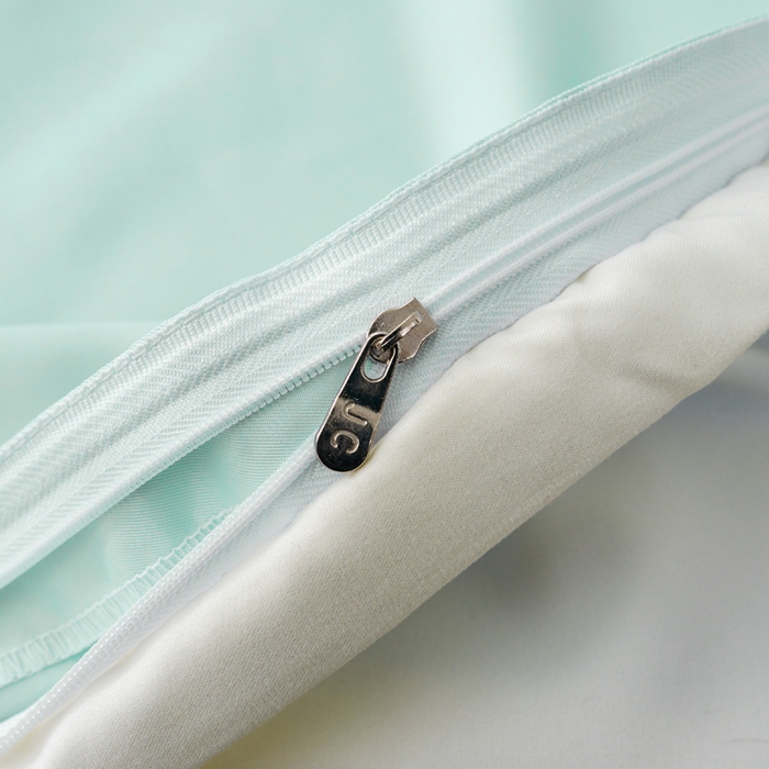 91家纺网 家纺一手货源 找家纺 爱彼家纺 2025新款夏季冰丝纯色旅行睡袋-系列一 睡袋-水绿+芝士