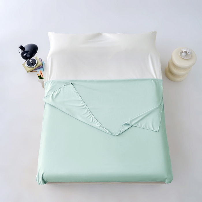 91家纺网 家纺一手货源 找家纺 爱彼家纺 2025新款夏季冰丝纯色旅行睡袋-系列一 睡袋-水绿+芝士