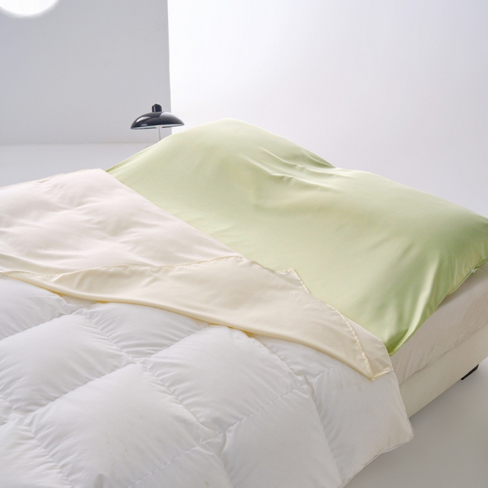 91家纺网 家纺一手货源 找家纺 爱彼家纺 2025新款夏季冰丝纯色旅行睡袋-系列一 睡袋-芝士+果绿