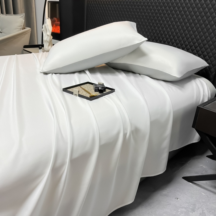 91家纺网 家纺一手货源 找家纺 爱彼家纺 2025水洗冰丝轻奢风床单床单水洗冰丝床单单件 冰丝纯色单床单-珍珠白