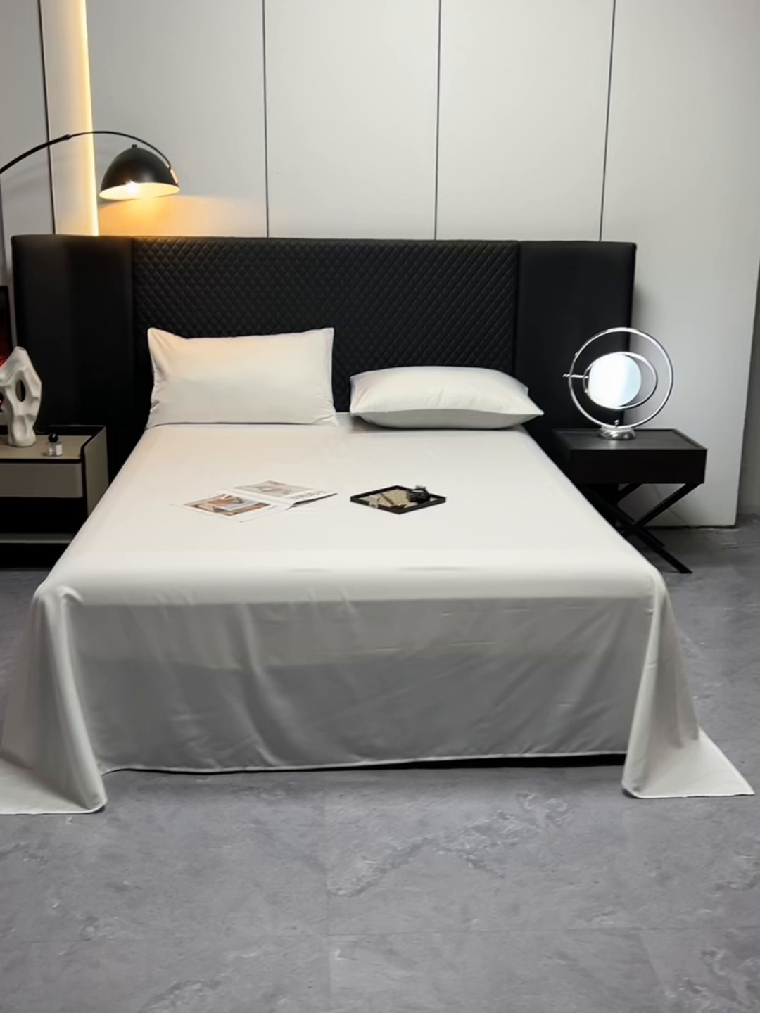 91家纺网 家纺一手货源 找家纺 爱彼家纺 2025水洗冰丝轻奢风床单床单水洗冰丝床单单件 冰丝纯色单床单-珍珠白