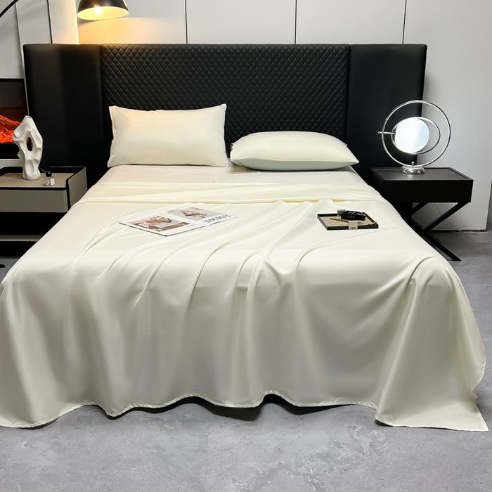 爱彼家纺 2025水洗冰丝轻奢风床单床单水洗冰丝床单单件 冰丝纯色单床单-芝士