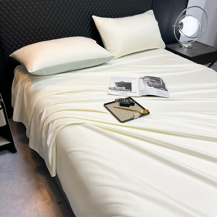 91家纺网 家纺一手货源 找家纺 爱彼家纺 2025水洗冰丝轻奢风床单床单水洗冰丝床单单件 冰丝纯色单床单-芝士