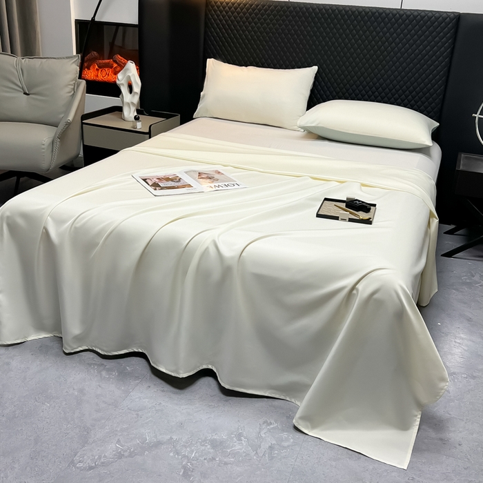 91家纺网 家纺一手货源 找家纺 爱彼家纺 2025水洗冰丝轻奢风床单床单水洗冰丝床单单件 冰丝纯色单床单-芝士