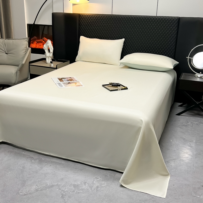 91家纺网 家纺一手货源 找家纺 爱彼家纺 2025水洗冰丝轻奢风床单床单水洗冰丝床单单件 冰丝纯色单床单-芝士