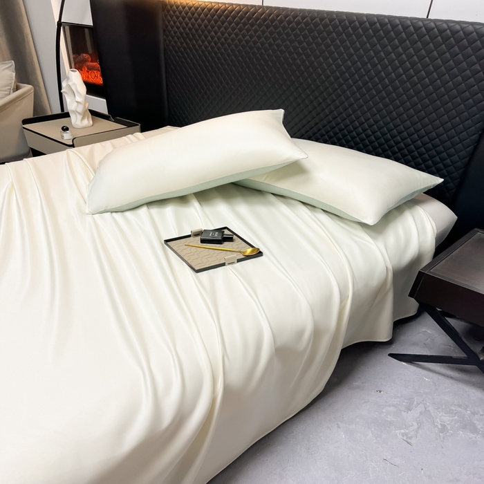 91家纺网 家纺一手货源 找家纺 爱彼家纺 2025水洗冰丝轻奢风床单床单水洗冰丝床单单件 冰丝纯色单床单-芝士