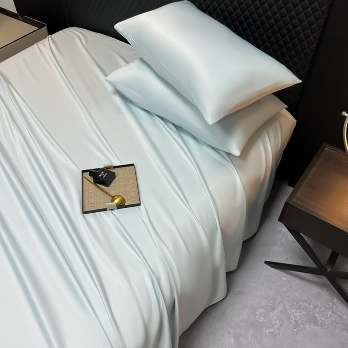 91家纺网 家纺一手货源 找家纺 爱彼家纺 2025水洗冰丝轻奢风床单床单水洗冰丝床单单件 冰丝纯色单床单-碧湖兰