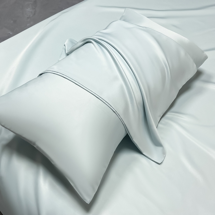 91家纺网 家纺一手货源 找家纺 爱彼家纺 2025水洗冰丝轻奢风床单床单水洗冰丝床单单件 冰丝纯色单床单-碧湖兰