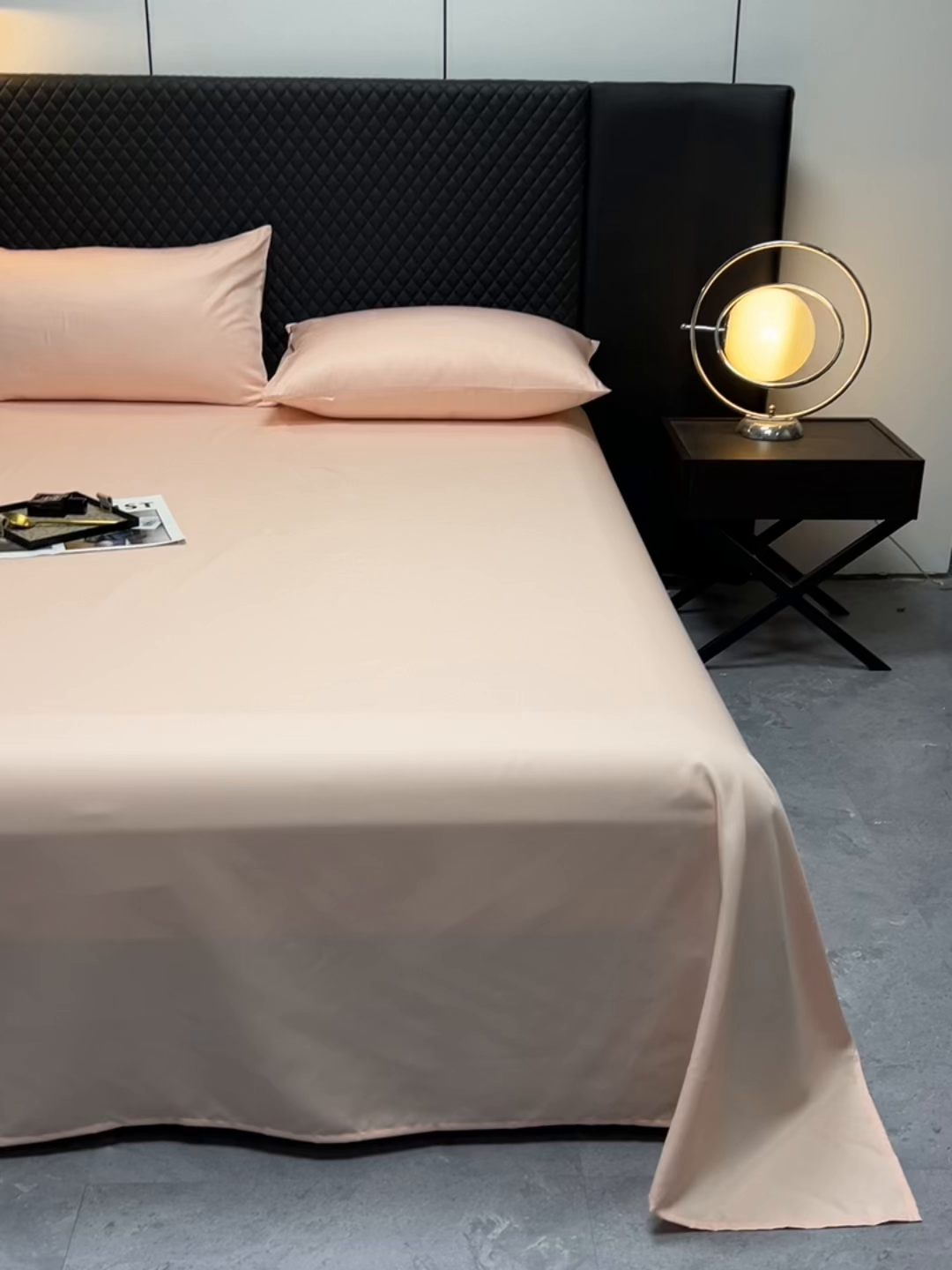 91家纺网 家纺一手货源 找家纺 爱彼家纺 2025水洗冰丝轻奢风床单床单水洗冰丝床单单件 冰丝纯色单床单-纯粉