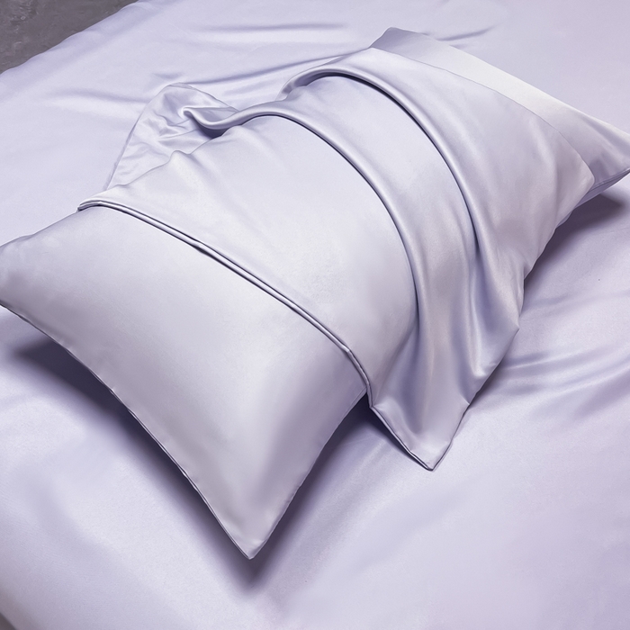 91家纺网 家纺一手货源 找家纺 爱彼家纺 2025水洗冰丝轻奢风床单床单水洗冰丝床单单件 冰丝纯色单床单-淡雅紫