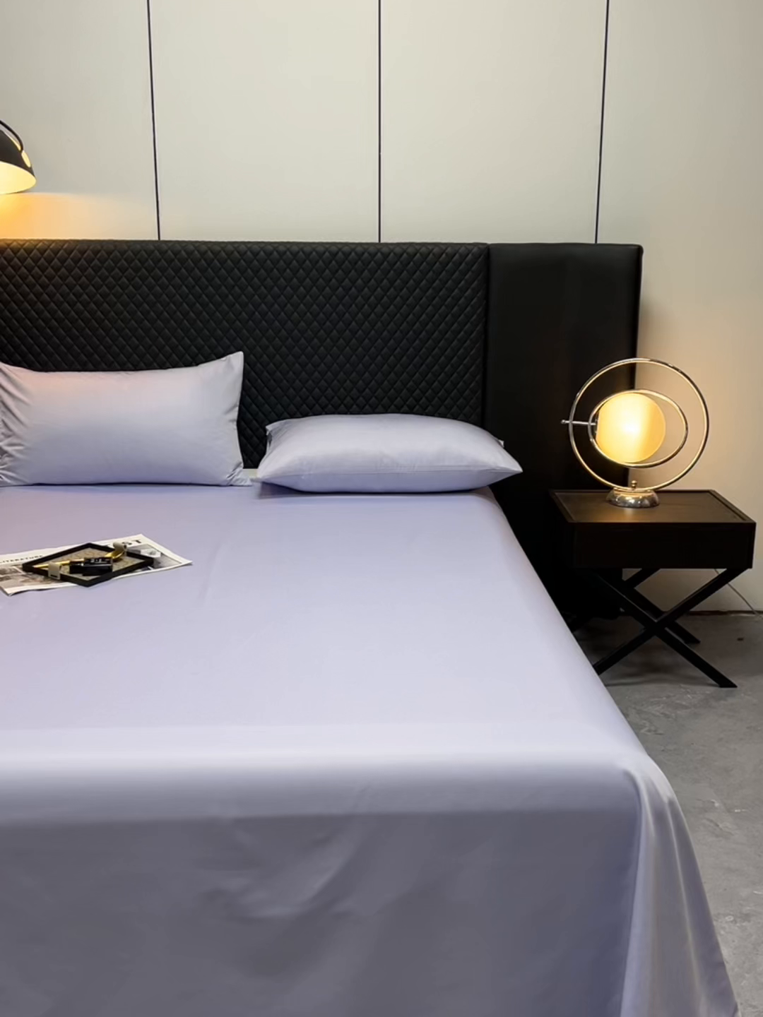 91家纺网 家纺一手货源 找家纺 爱彼家纺 2025水洗冰丝轻奢风床单床单水洗冰丝床单单件 冰丝纯色单床单-淡雅紫