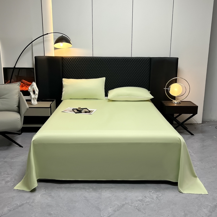 91家纺网 家纺一手货源 找家纺 爱彼家纺 2025水洗冰丝轻奢风床单床单水洗冰丝床单单件 冰丝纯色单床单-果绿