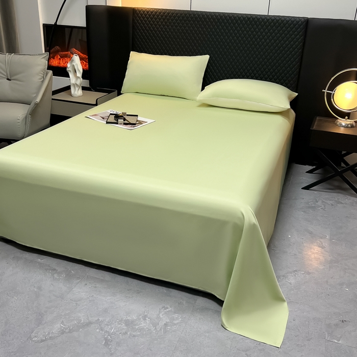 91家纺网 家纺一手货源 找家纺 爱彼家纺 2025水洗冰丝轻奢风床单床单水洗冰丝床单单件 冰丝纯色单床单-果绿