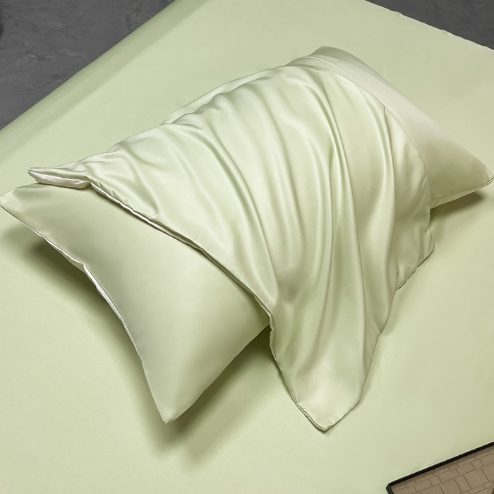 91家纺网 家纺一手货源 找家纺 爱彼家纺 2025水洗冰丝轻奢风床单床单水洗冰丝床单单件 冰丝纯色单床单-果绿