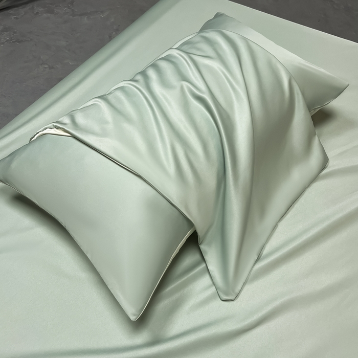 91家纺网 家纺一手货源 找家纺 爱彼家纺 2025水洗冰丝轻奢风床单床单水洗冰丝床单单件 冰丝纯色单床单-水绿