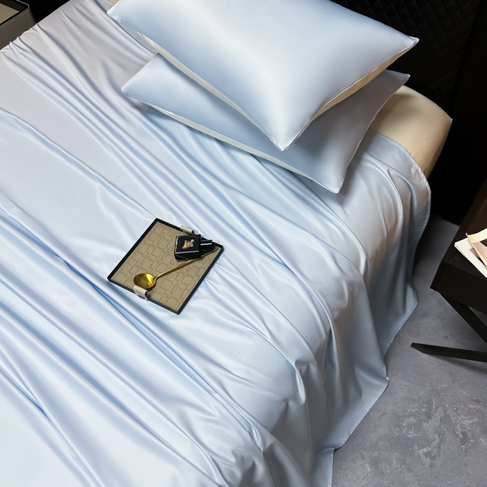 91家纺网 家纺一手货源 找家纺 爱彼家纺 2025水洗冰丝轻奢风床单床单水洗冰丝床单单件 冰丝纯色单床单-天空蓝